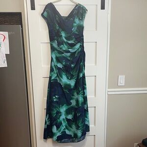 Elegant Green Floral Dress